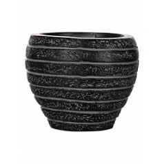 Кашпо Capi Nature row vase taper round 2-й размер black, чёрный