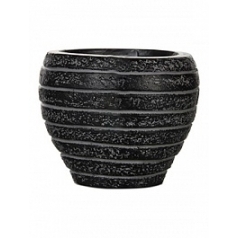 Кашпо Capi Nature row vase taper round 3-й размер black, чёрный