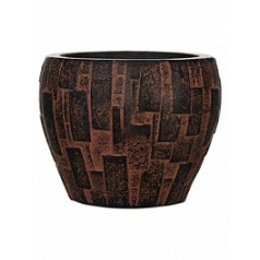 Кашпо Capi Nature stone vase taper round 2-й размер brown, коричневый