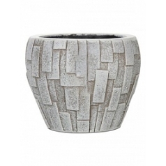 Кашпо Capi Nature stone vase taper round 3-й размер ivory, слоновая кость