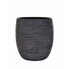 Кашпо Capi Nature vase elegant high 2-й размер rib black, чёрный