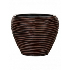 Кашпо Capi Nature vase taper round rib 2-й размер brown, коричневый