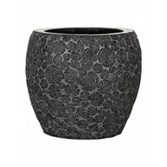 Кашпо Capi Nature wood vase elegant 3-й размер black, чёрный