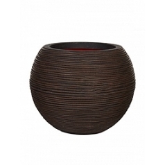 Кашпо Capi Tutch rib nl vase ball dark brown, коричневый, тёмно-коричневый