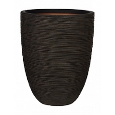 Кашпо Capi Tutch rib nl vase elegant low dark brown, коричневый, тёмно-коричневый