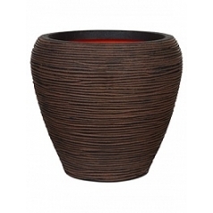 Кашпо Capi Tutch rib nl vase taper round dark brown, коричневый, тёмно-коричневый