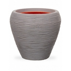 Кашпо Capi Tutch rib nl vase tapering round grey, серый