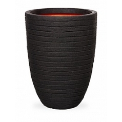 Кашпо Capi Tutch row nl vase vase elegant low black, чёрный