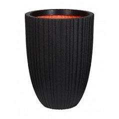Кашпо Capi Tutch tube nl vase elegant low black, чёрный
