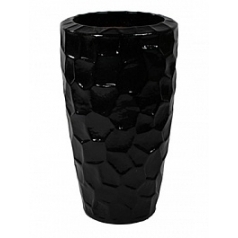Кашпо Nieuwkoop black, чёрного цвета shiny partner relief (cascara)