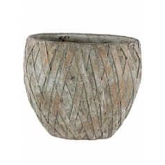 Кашпо Nieuwkoop Indoor pottery planter sterre copper grey, серого цвета