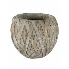 Кашпо Nieuwkoop Indoor pottery pot sterre copper grey, серого цвета
