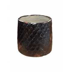 Ваза Nieuwkoop Indoor pottery pot textured -no rim distress black, чёрного цвета