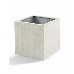 Кашпо Nieuwkoop D-lite cube XL размер antique white, белого цвета-фактура под бетон