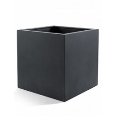 Кашпо Nieuwkoop D-lite cube XL размер lead-фактура под бетон