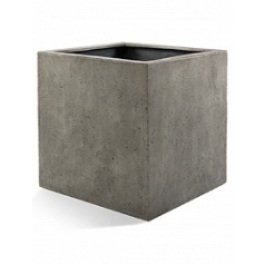 Кашпо Nieuwkoop D-lite cube XL размер natural-фактура под бетон