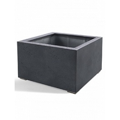 Кашпо Nieuwkoop D-lite low cube M размер lead-фактура бетон