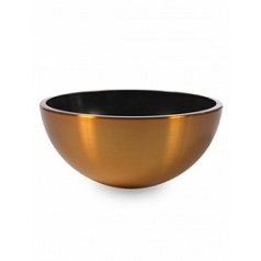 Кашпо Nieuwkoop Aluminium bowl aluminium brushed gold, под цвет золота-orange