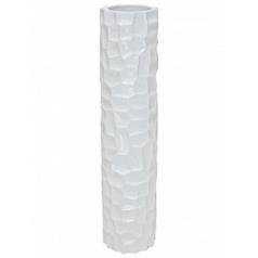 Кашпо Fleur Ami Mosiac column glossy white, белого цвета  Диаметр — 30 см