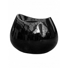 Кашпо Livingreen blob 1 polished black, чёрного цвета Длина — 65 см