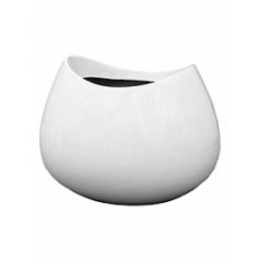 Кашпо Livingreen blob 2 polished brilliant white, белого цвета Длина — 98 см