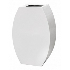 Кашпо Livingreen curvy ursula 2 polished brilliant white, белого цвета Длина — 59 см