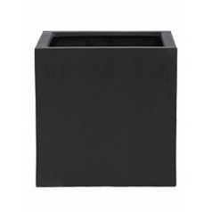 Кашпо Pottery Pots Fiberstone block black, чёрного цвета XL размер Длина — 60 см