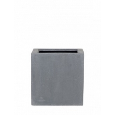 Кашпо Pottery Pots Fiberstone block grey, серого цвета S размер Длина — 30 см