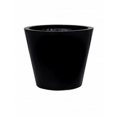 Кашпо Pottery Pots Fiberstone glossy black, чёрного цвета bucket S размер  Диаметр — 49 см
