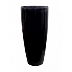 Кашпо Pottery Pots Fiberstone glossy black, чёрного цвета dax L размер  Диаметр — 37 см