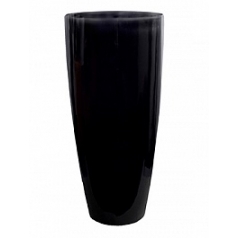 Кашпо Pottery Pots Fiberstone glossy black, чёрного цвета dax XL размер  Диаметр — 47 см