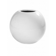 Кашпо Pottery Pots Fiberstone glossy white, белого цвета beth  Диаметр — 50 см