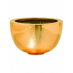 Кашпо Pottery Pots Fiberstone platinum glossy gold, под цвет золота peter M размер  Диаметр — 30 см