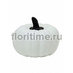 Тыква декоративная Pumpkin glossy white, белого цвета M размер  Диаметр — 42 см Высота — 38 см