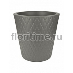 Кашпо Elho Pure straight crystal stone-grey, серого цвета диаметр - 47 см высота - 48 см