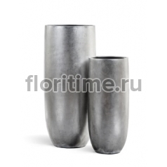 Кашпо Metal высокий округлый конус: серебро 