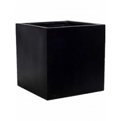 Кашпо Pottery Pots Fiberstone block black, чёрного цвета S размер длина - 30 см высота - 30 см