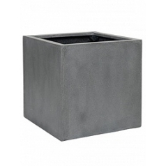 Кашпо Pottery Pots Fiberstone block grey, серого цвета XXL размер длина - 70 см высота - 70 см