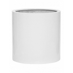 Кашпо Pottery Pots Fiberstone glossy white, белого цвета max M размер диаметр - 43 см высота - 43 см
