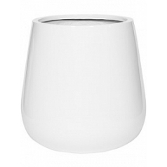 Кашпо Pottery Pots Fiberstone glossy white, белого цвета pax M размер диаметр - 44 см высота - 46 см