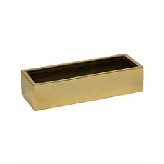 Кашпо Pottery Pots Fiberstone platinum gold, под цвет золота balcony slim low XS размер длина - 40 см высота - 9.5 см