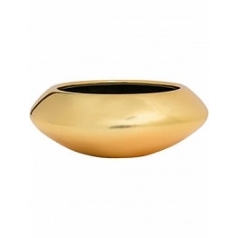Кашпо Pottery Pots Fiberstone platinum gold, под цвет золота tara S размер диаметр - 40 см высота - 15.5 см