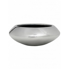 Кашпо Pottery Pots Fiberstone platinum под цвет серебра tara S размер диаметр - 40 см высота - 15.5 см