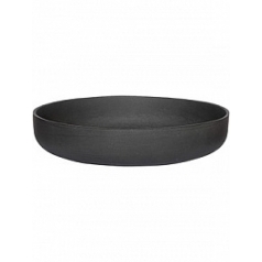 Кашпо Pottery Pots Refined eav low XS размер volcano black, чёрного цвета диаметр - 30 см высота - 6.5 см