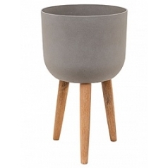 Кашпо Pottery Pots Refined retro with feet logan clouded grey, серого цвета диаметр - 36 см высота - 63 см
