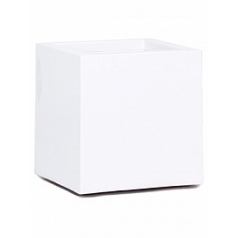 Кашпо Fleur Ami Premium cubus white, белого цвета длина - 40 см высота - 40 см