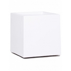 Кашпо Fleur Ami Premium cubus white, белого цвета длина - 50 см высота - 50 см