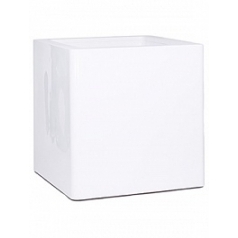 Кашпо Fleur Ami Premium cubus white, белого цвета длина - 100 см высота - 100 см