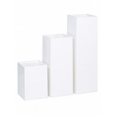 Кашпо Fleur Ami Premium tower column white, белого цвета длина - 36 см высота - 50 см