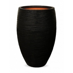Кашпо Capi Nature rib nl vase vase elegant deLuxe black, чёрного цвета диаметр - 45 см высота - 72 см